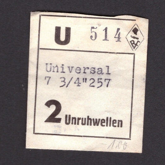 Universal - Cal. 257 - Part. 723 - Unruhwelle / Balance Staff - NOS - Vintage