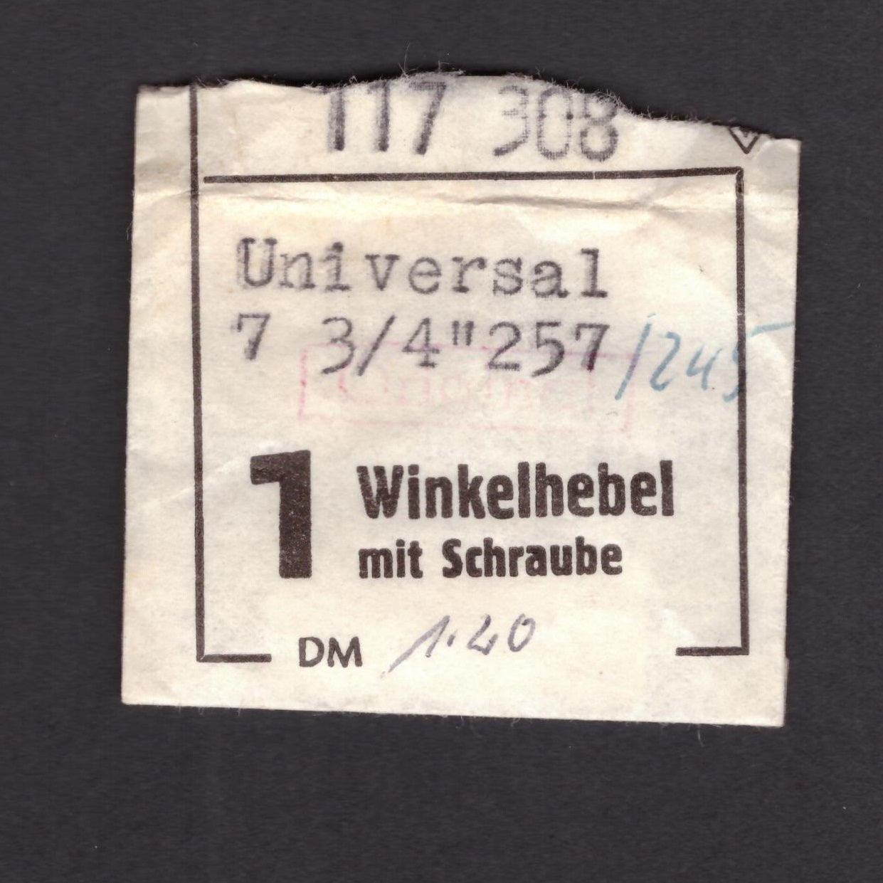 Universal NOS - Cal. 257 - Part. 443 & 5443 - Winkelhebel & Winkelhebelschraube - Setting Lever & Setting Lever Screw