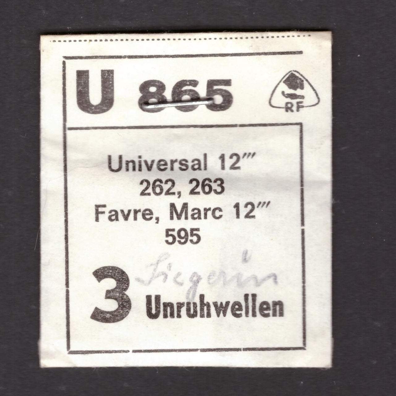 Universal - Cal. 262 = ident. Cal. 263 - Part. 723 - Unruhwelle / Balance Staff - NOS - Vintage