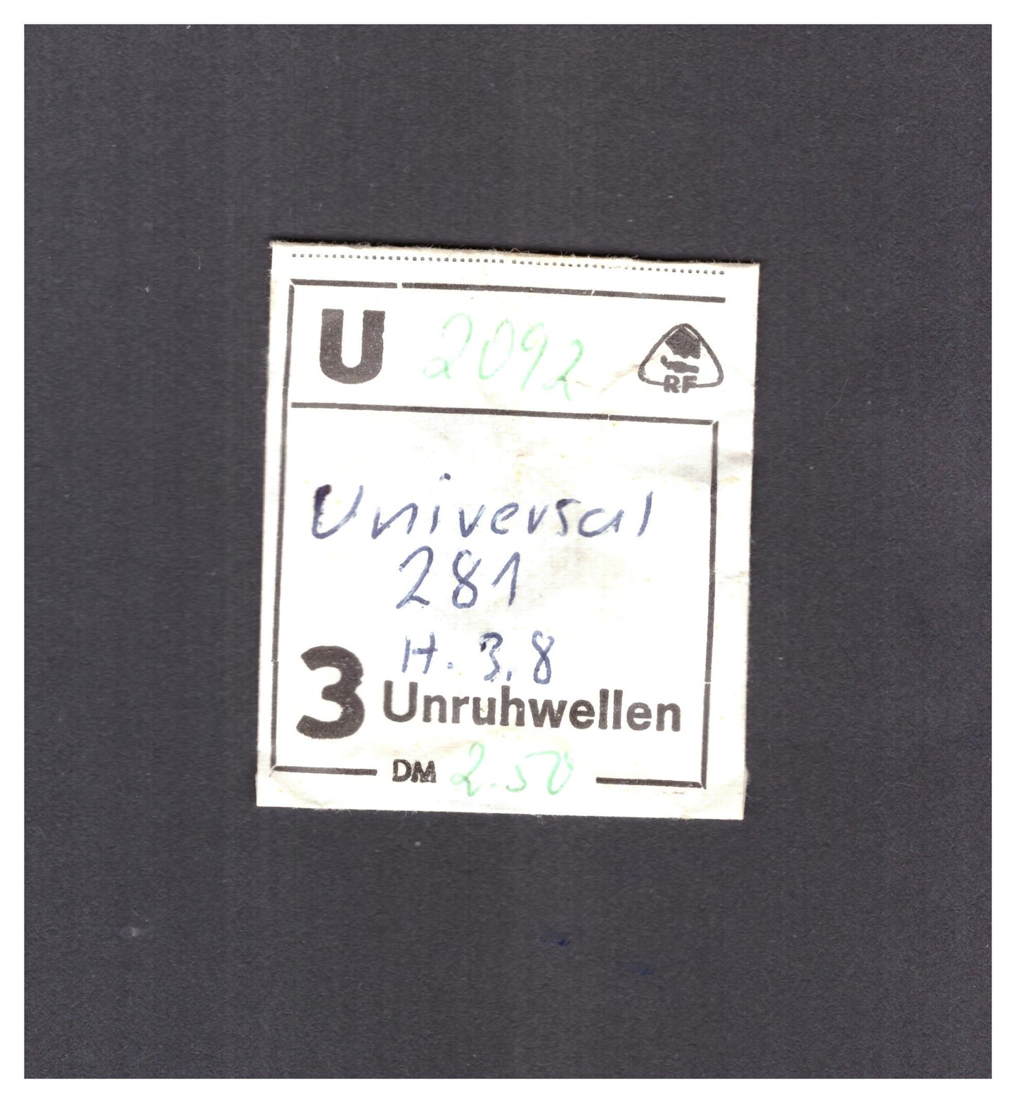 Universal - Cal. 281 haut - Part. 723 - Unruhwelle / Balance Staff - NOS - Vintage