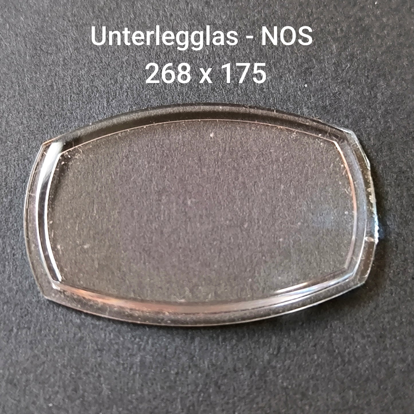 U - Unterlegglas Kunststoff - NOS - Vintage - Durchmesser 268 x 175