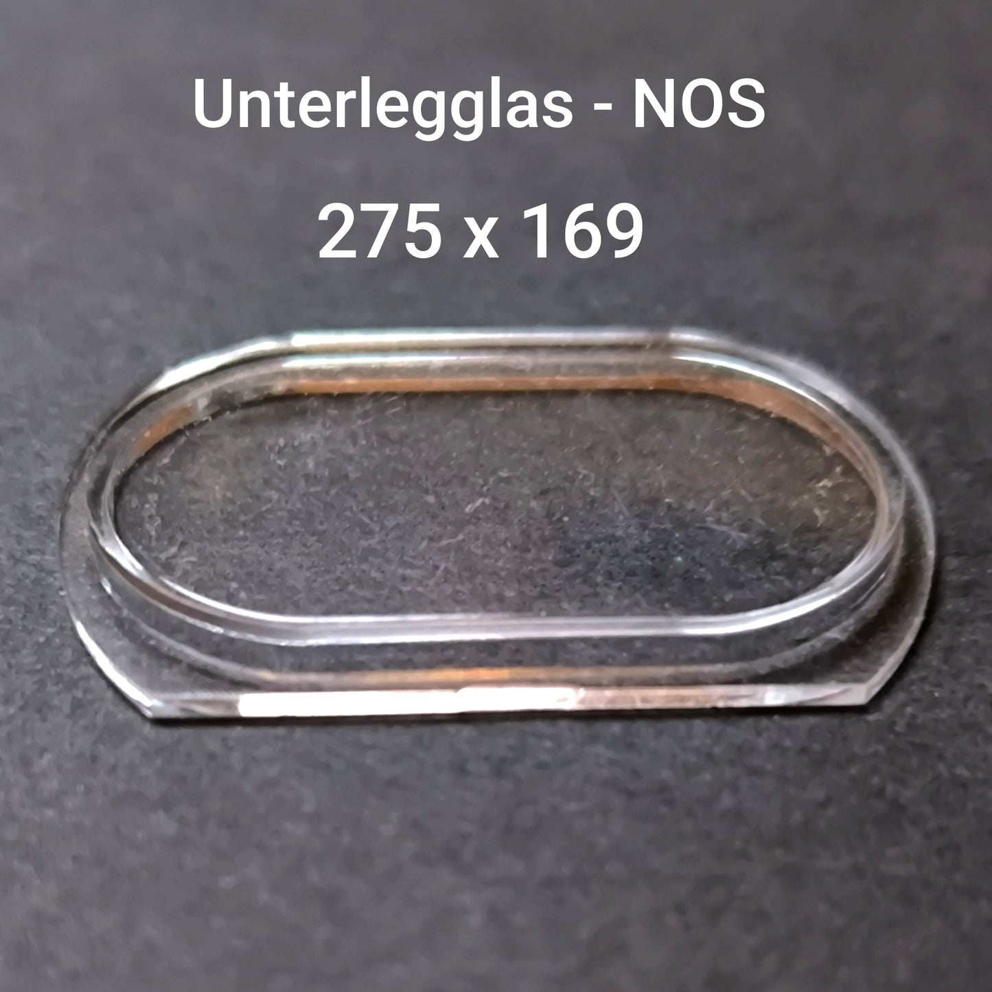 U - Unterlegglas Kunststoff - NOS - Vintage - Durchmesser 275 x 169