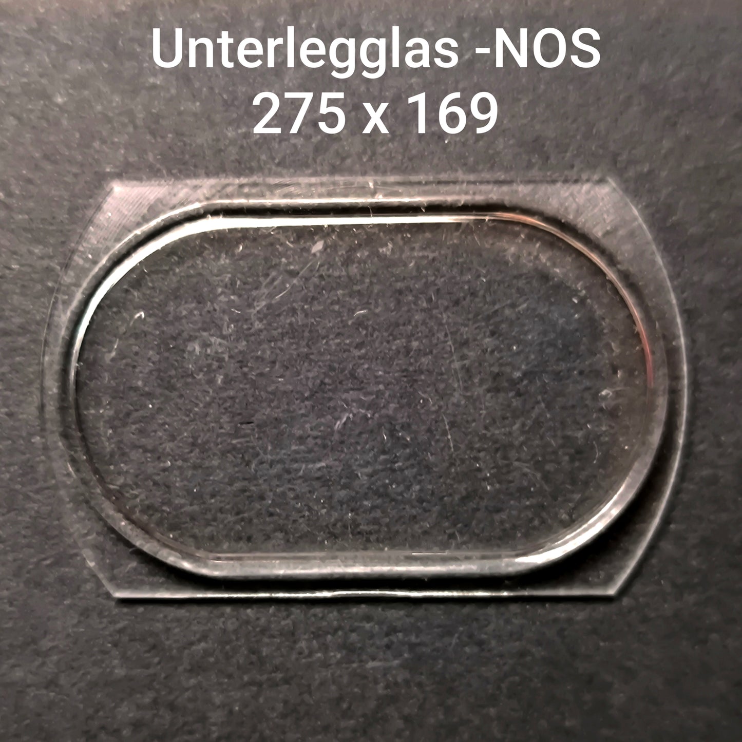 U - Unterlegglas Kunststoff - NOS - Vintage - Durchmesser 275 x 169