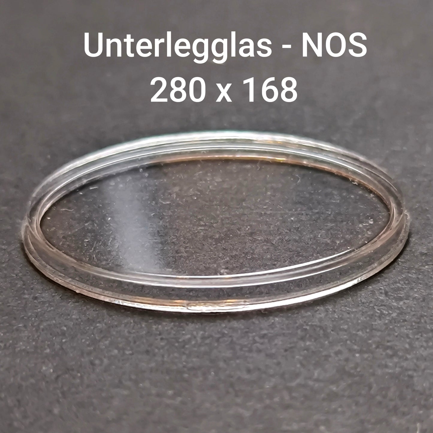 U - Unterlegglas Kunststoff - NOS - Vintage - Durchmesser 280 x 168 - Oval