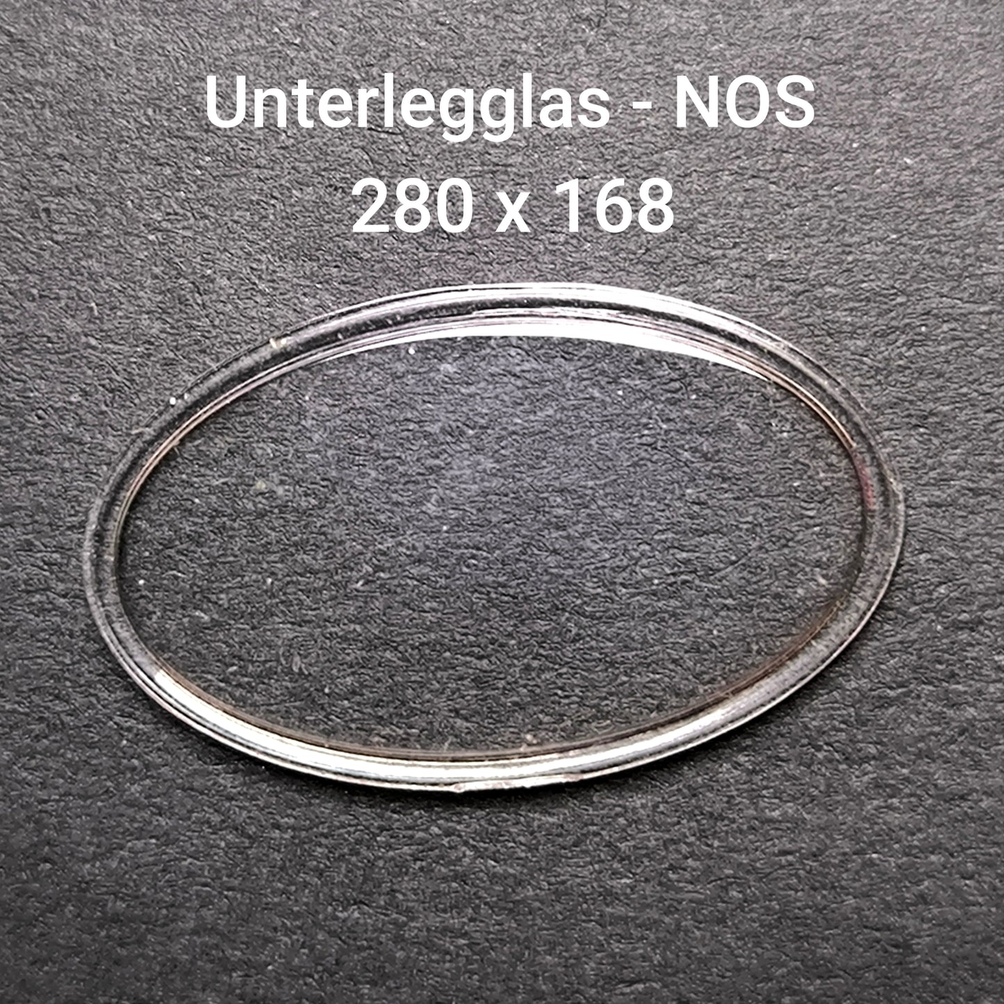 U - Unterlegglas Kunststoff - NOS - Vintage - Durchmesser 280 x 168 - Oval