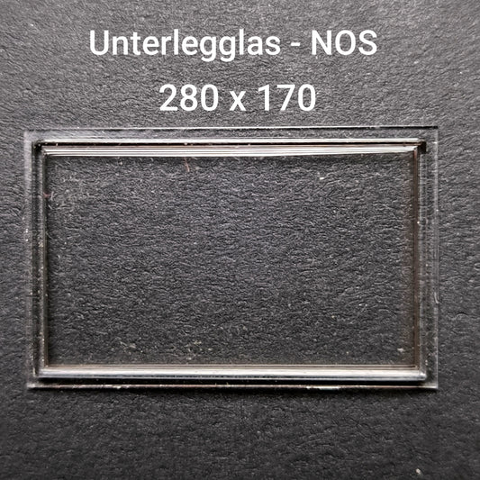 U - Unterlegglas Kunststoff - NOS - Vintage - Durchmesser 280 x 170