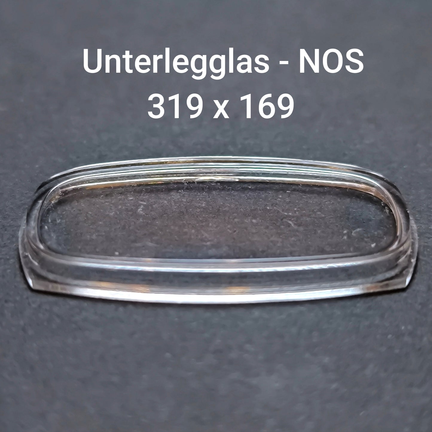 U - Unterlegglas Kunststoff - NOS - Vintage - Durchmesser 319 x 169
