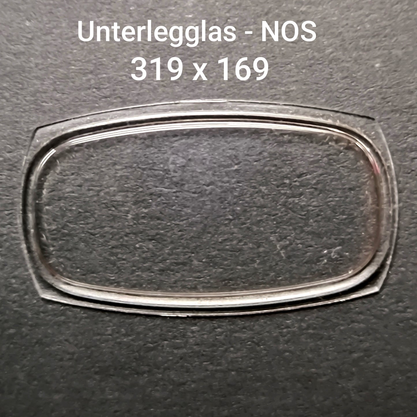 U - Unterlegglas Kunststoff - NOS - Vintage - Durchmesser 319 x 169