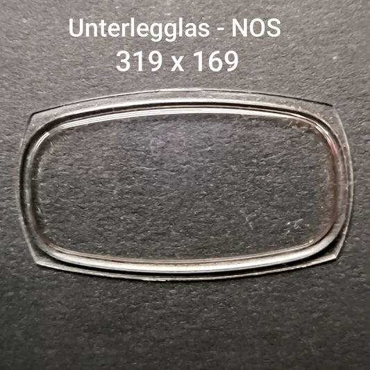 U - Unterlegglas Kunststoff - NOS - Vintage - Durchmesser 319 x 169