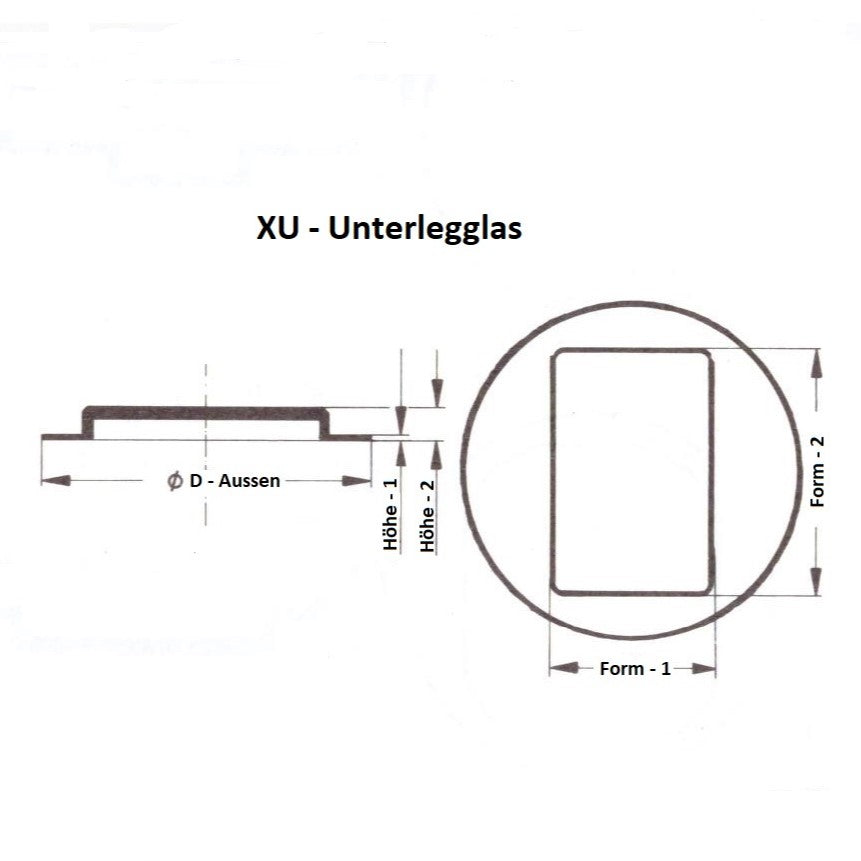 LED - XU Unterlegglas in Rot - universell - NOS - Durchmesser 273