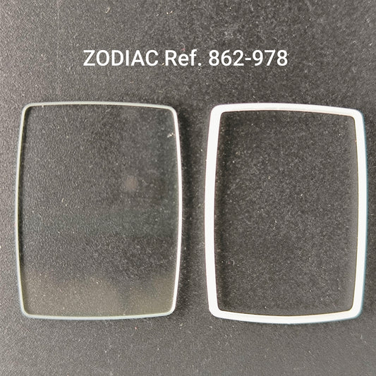 ZODIAC - orig. NOS mineral Uhrglas mit Profildichtung- Vintage - Ref. 862-978