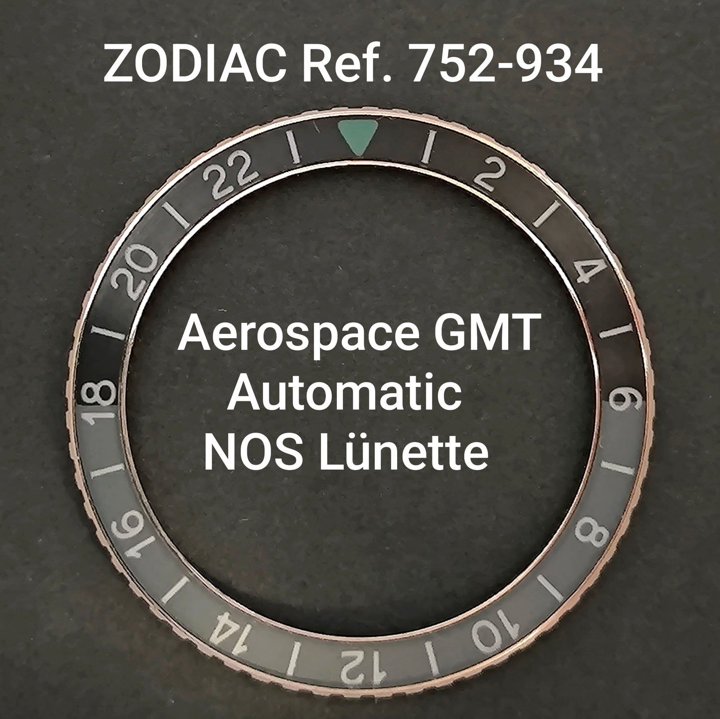 ZODIAC - orig. Lünette / Drehlünette - NOS - Vintage - Ref. 752-934 - Aerospace GMT