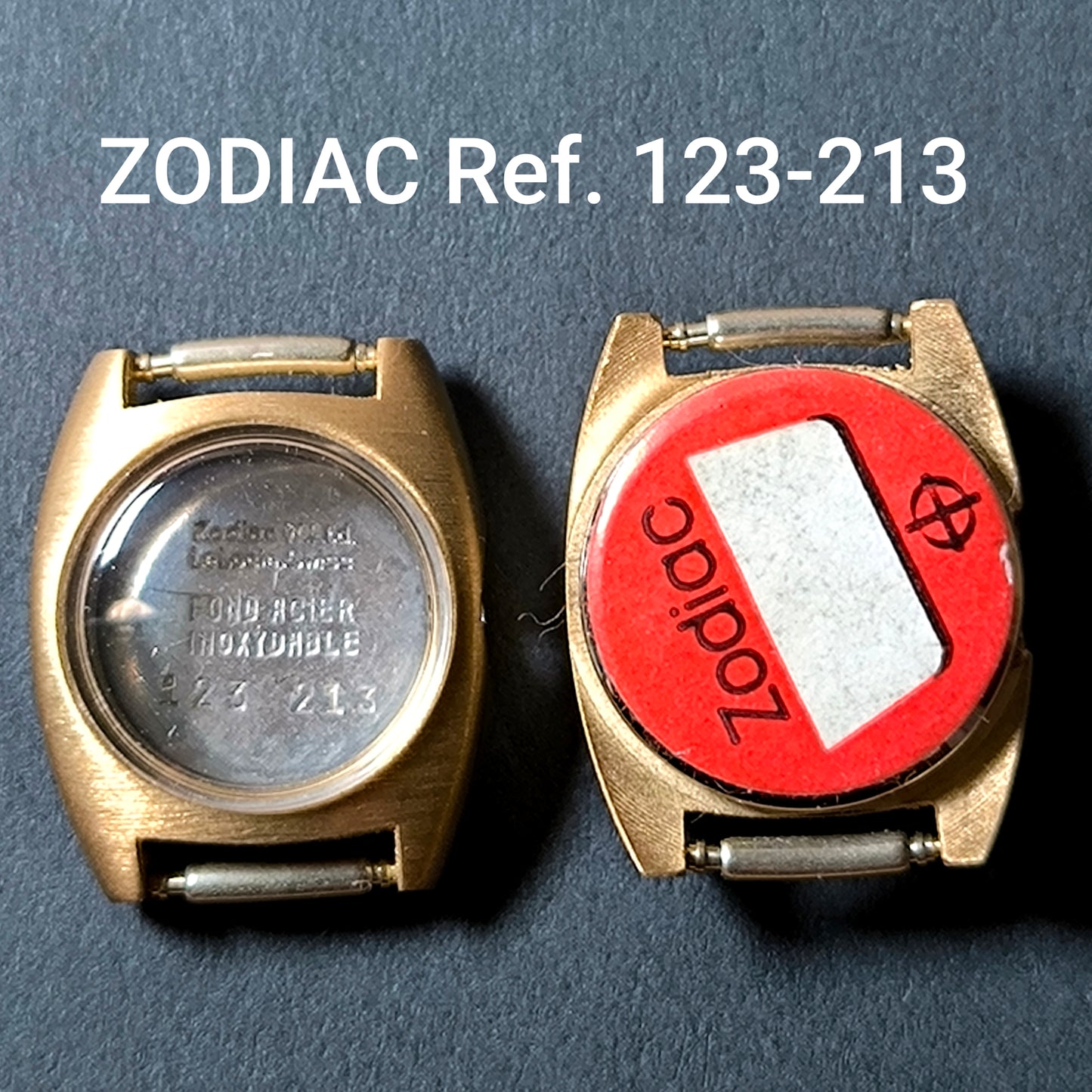 ZODIAC - Vintage NOS - orig. Gehäuse & Glas - vergoldet - Ref. 123-213