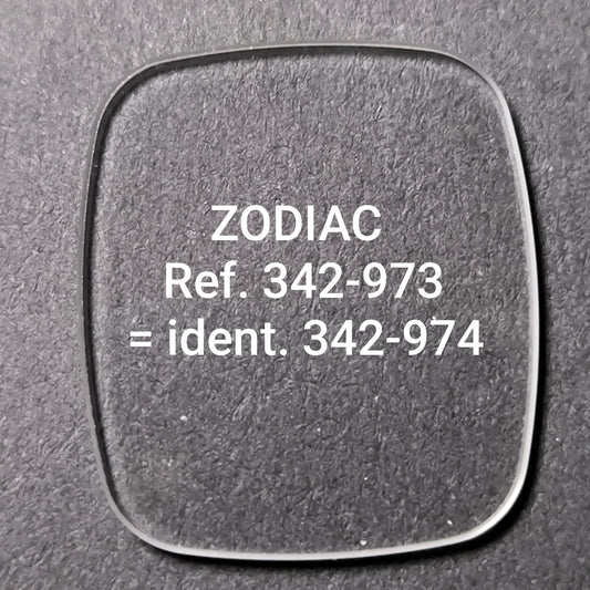 ZODIAC - orig. NOS Uhrglas - Vintage - Ref. 342-973 = ident. Ref. 342-974