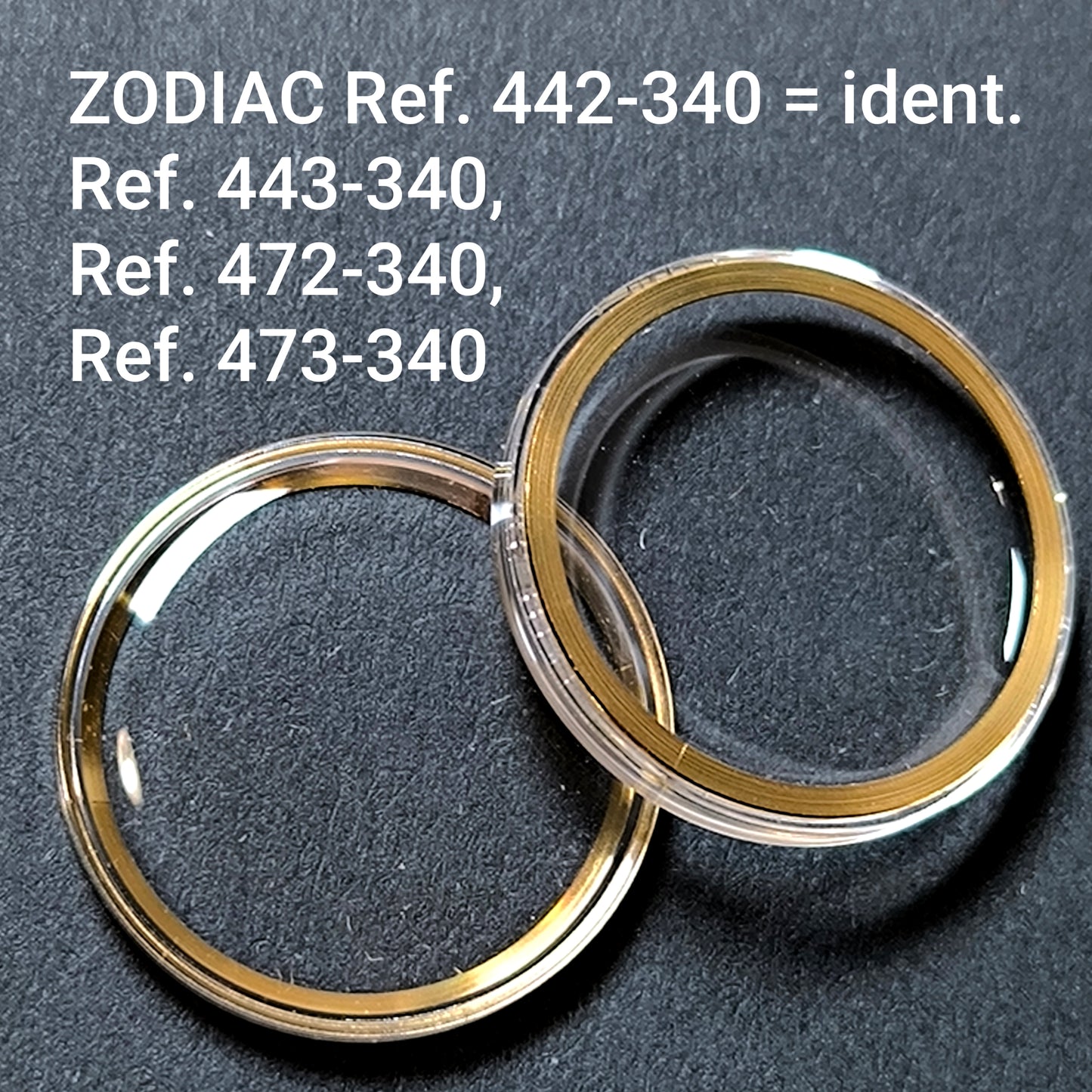 ZODIAC - orig. NOS Uhrglas - ATG - Vintage - Ref. 442-340 = ident. Ref. 443-340, Ref. 472-340, Ref. 473-340