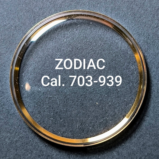 ZODIAC - orig. NOS Uhrglas Sonderform - Vintage - Ref. 703-939 - Dbl revidierten Spannring
