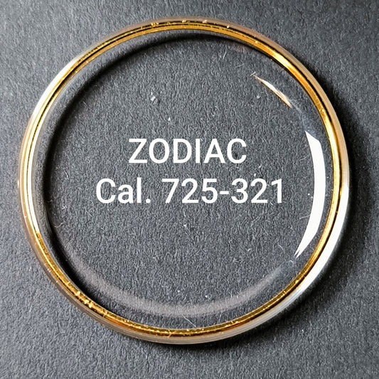 ZODIAC - orig. NOS Uhrglas Sonderform - Vintage - Ref. 725-321 - Dbl revidierten Spannring