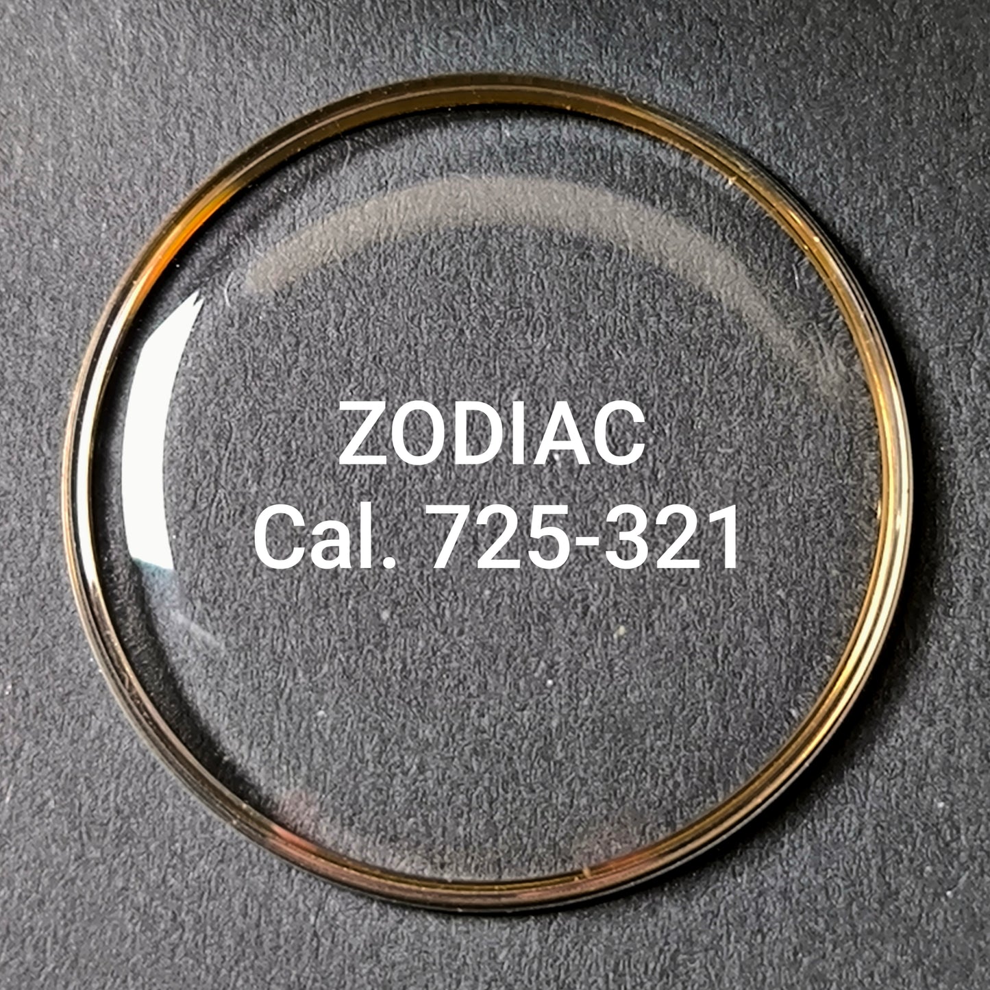 ZODIAC - orig. NOS Uhrglas Sonderform - Vintage - Ref. 725-321 - Dbl revidierten Spannring