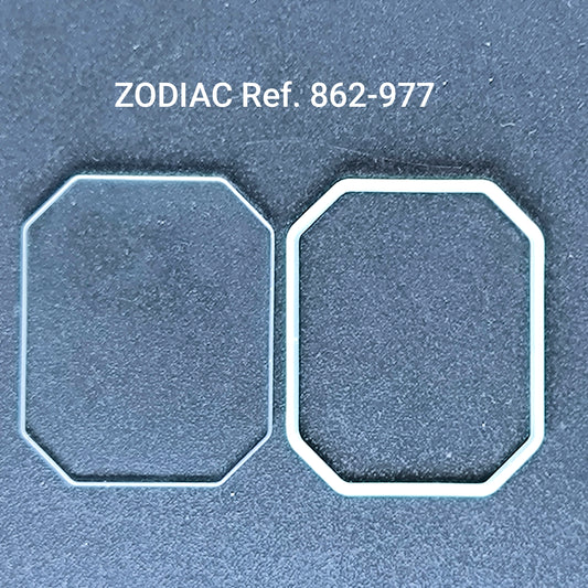 ZODIAC - orig. NOS mineral Uhrglas mit Profildichtung- Vintage - Ref. 862-977