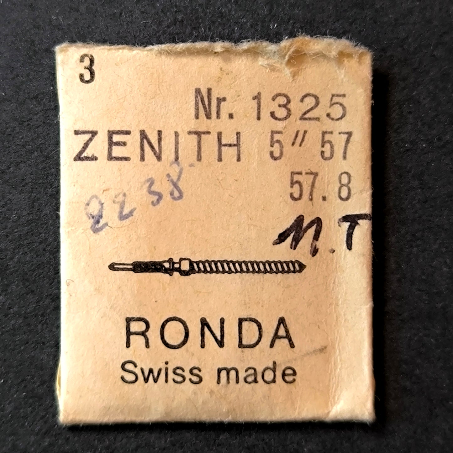Zenith - Cal. 57 =ident. Cal. 57.8 - Aufzugwelle / Winding Stem - NOS - Vintage - Part Nr. 401