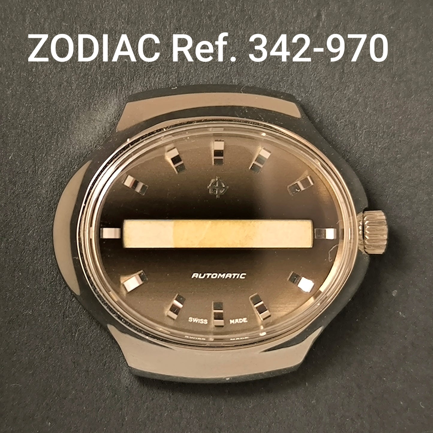 ZODIAC - Vintage NOS - orig. Zifferblatt, Gehäuse, Krone & Glas - Stahl - Ref. 342-970
