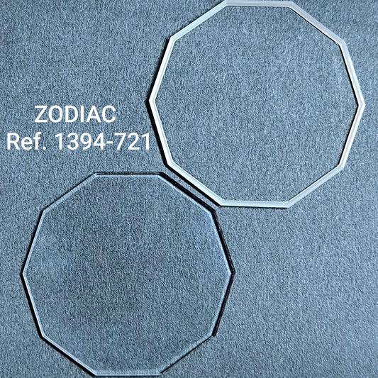 ZODIAC - orig. NOS  mineral Uhrglas mit I Dichtung - Vintage - Ref. 1394-21