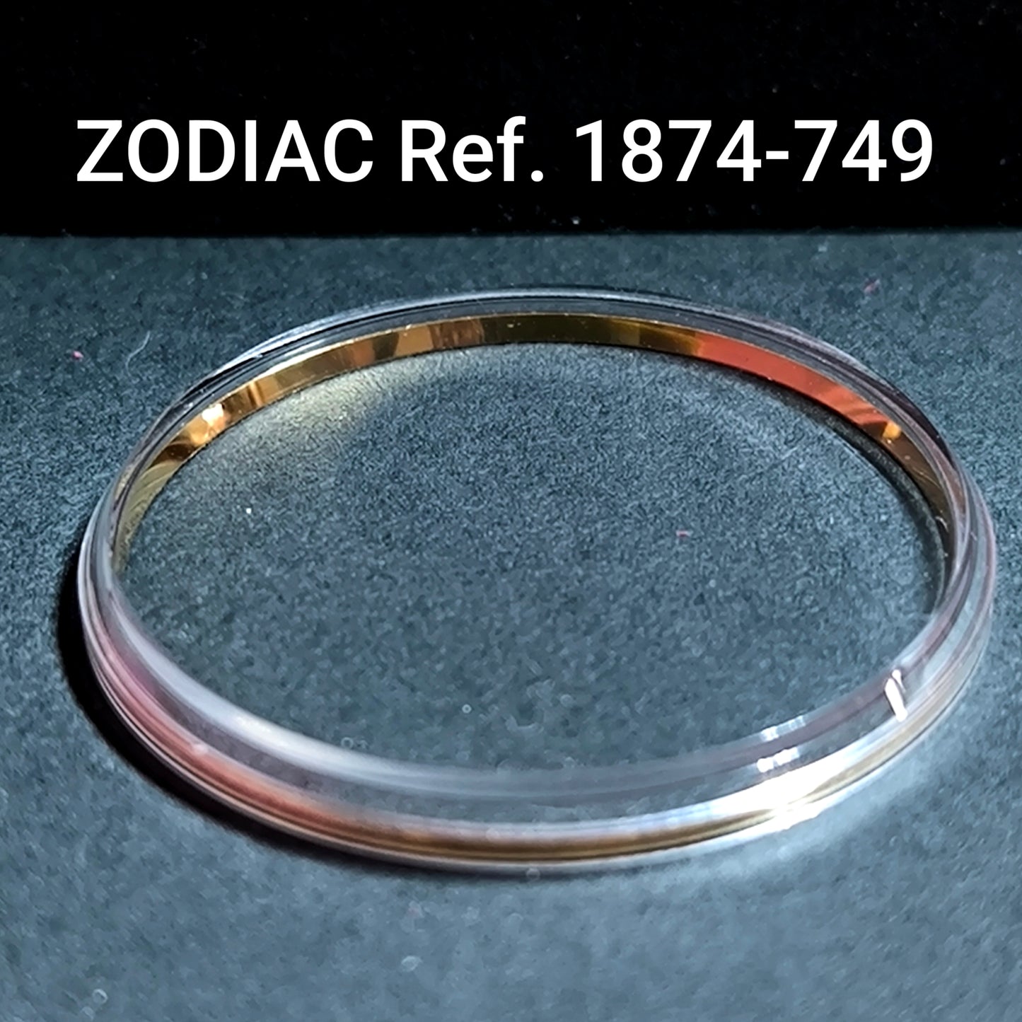 ZODIAC - orig. NOS Plexi Uhrglas Sonderform - Vintage - Ref. 1874-749 - ATG mit Dbl Spannring