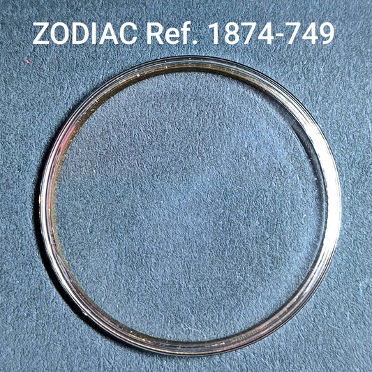 ZODIAC - orig. NOS Plexi Uhrglas Sonderform - Vintage - Ref. 1874-749 - ATG mit Dbl Spannring