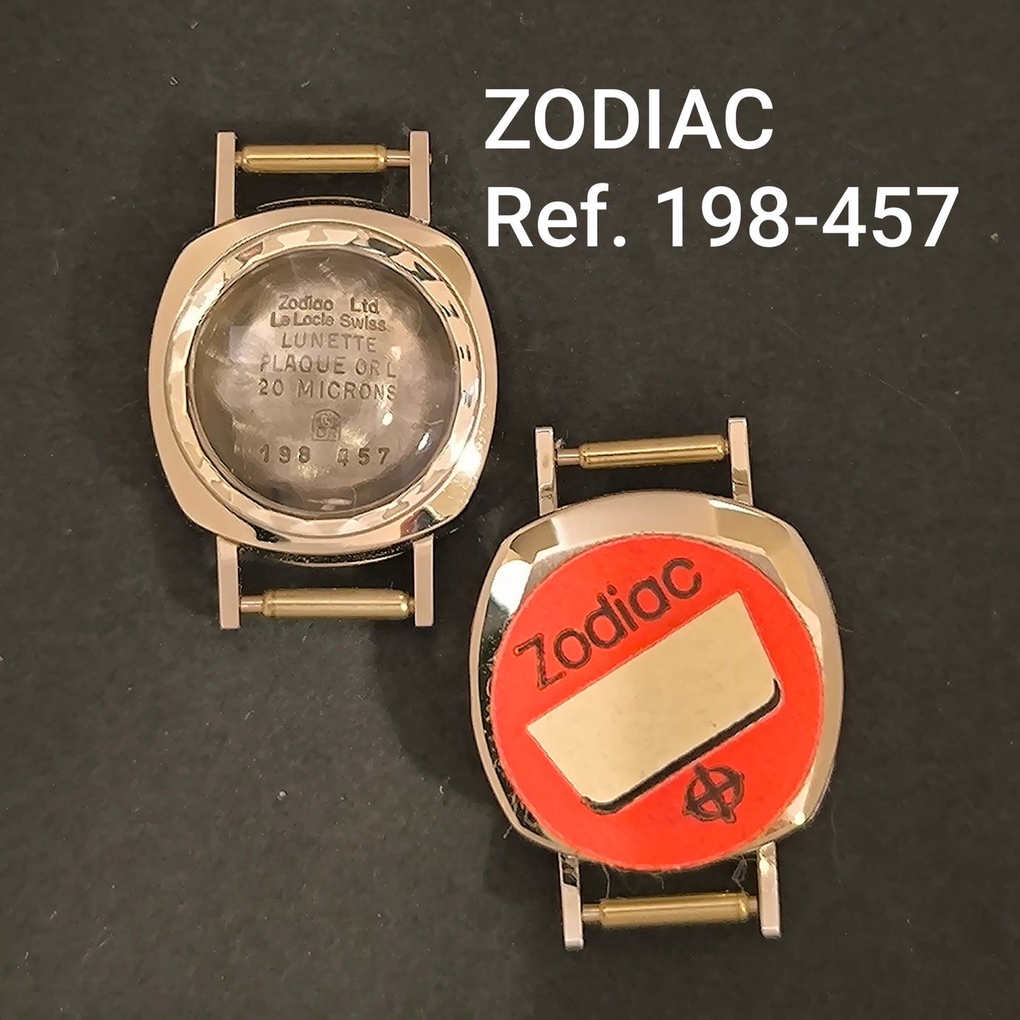 ZODIAC - Vintage NOS - orig. Gehäuse & facettiertes Glas - Stahl - Ref. 198-457
