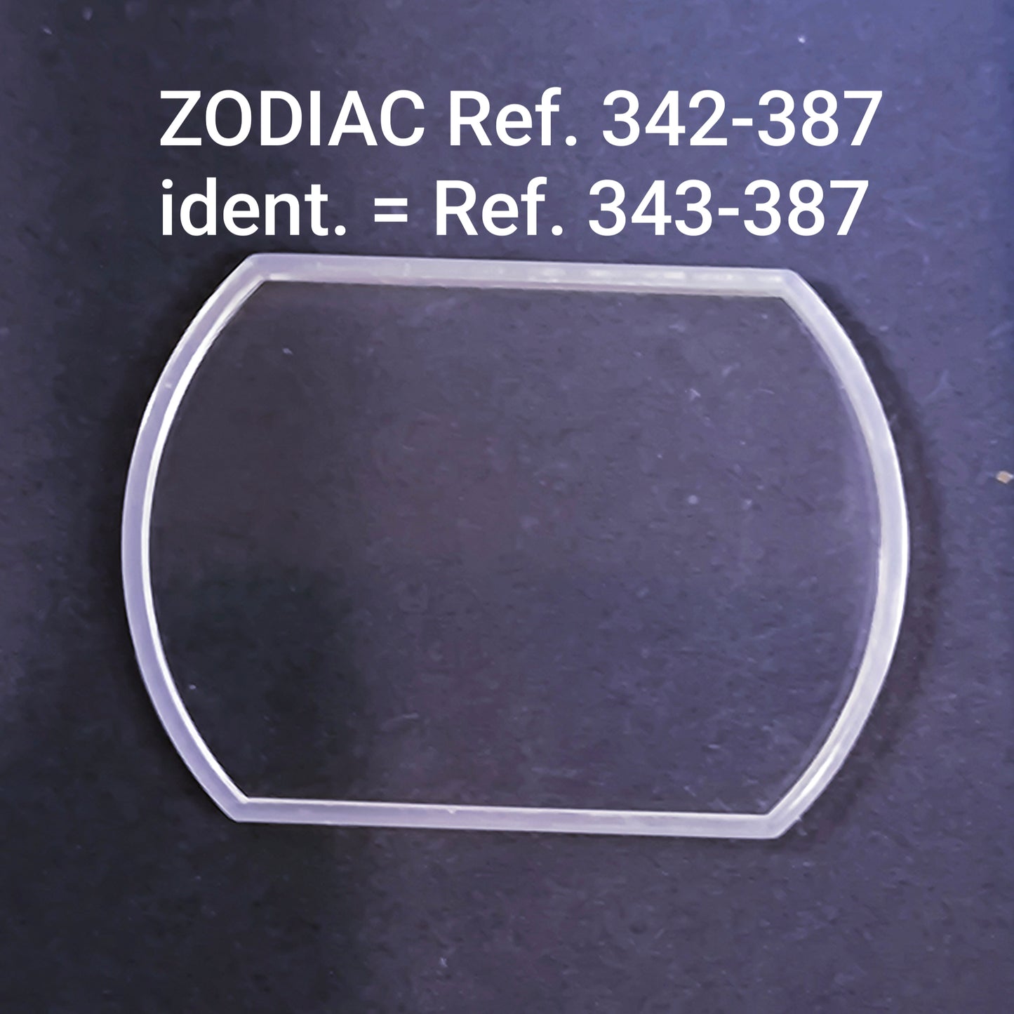 ZODIAC - orig. NOS Uhrglas - Vintage - Ref. 343-387 - ident. = Ref. 342-387