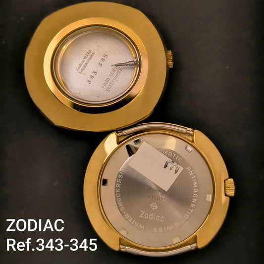 ZODIAC - Vintage NOS - orig. Gehäuse, Krone & Glas - Dbl - Ref. 343-345