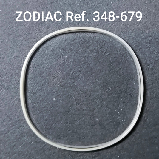 ZODIAC - orig. NOS Mineral Uhrglas Ballenform mit orig. L-Dichtung - Vintage - Ref. 348-679