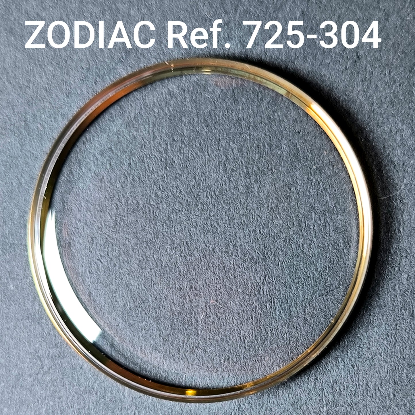 ZODIAC - orig. NOS Uhrglas - Vintage - Ref. 725-304 - mit revidierten ATG Spannring