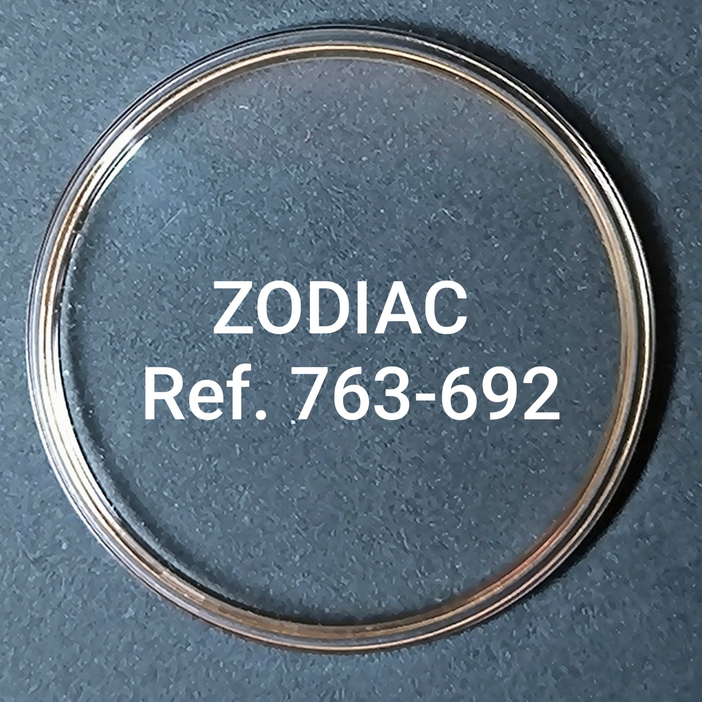 ZODIAC - orig. NOS Uhrglas - Vintage - Ref. 763-692 - mit revidierten ATG Spannring