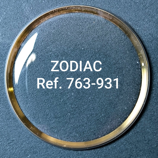 ZODIAC - orig. NOS Uhrglas - Vintage - Ref. 763-931 - mit überbreiten ATG Spannring special