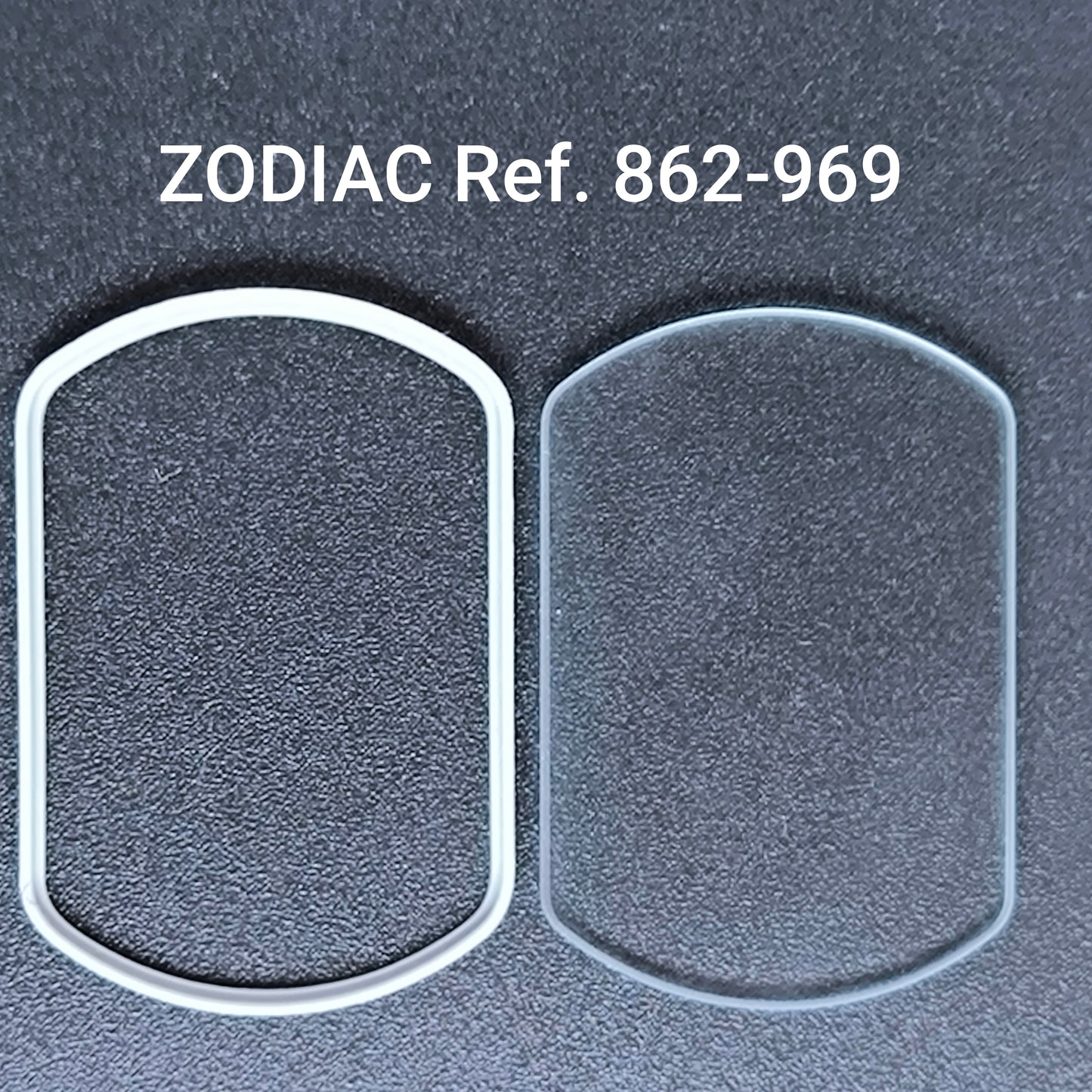 ZODIAC - orig. NOS mineral Uhrglas mit Profildichtung- Vintage - Ref. 862-969 - SST36000 Serie