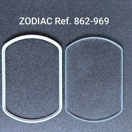 ZODIAC - orig. NOS mineral Uhrglas mit Profildichtung- Vintage - Ref. 862-969 - SST36000 Serie
