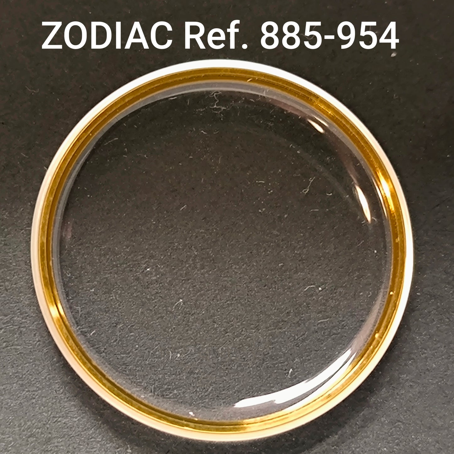 ZODIAC - orig. NOS Uhrglas - Vintage - Ref. 885-954 - mit revidierten ATG Spannring