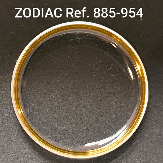 ZODIAC - orig. NOS Uhrglas - Vintage - Ref. 885-954 - mit revidierten ATG Spannring