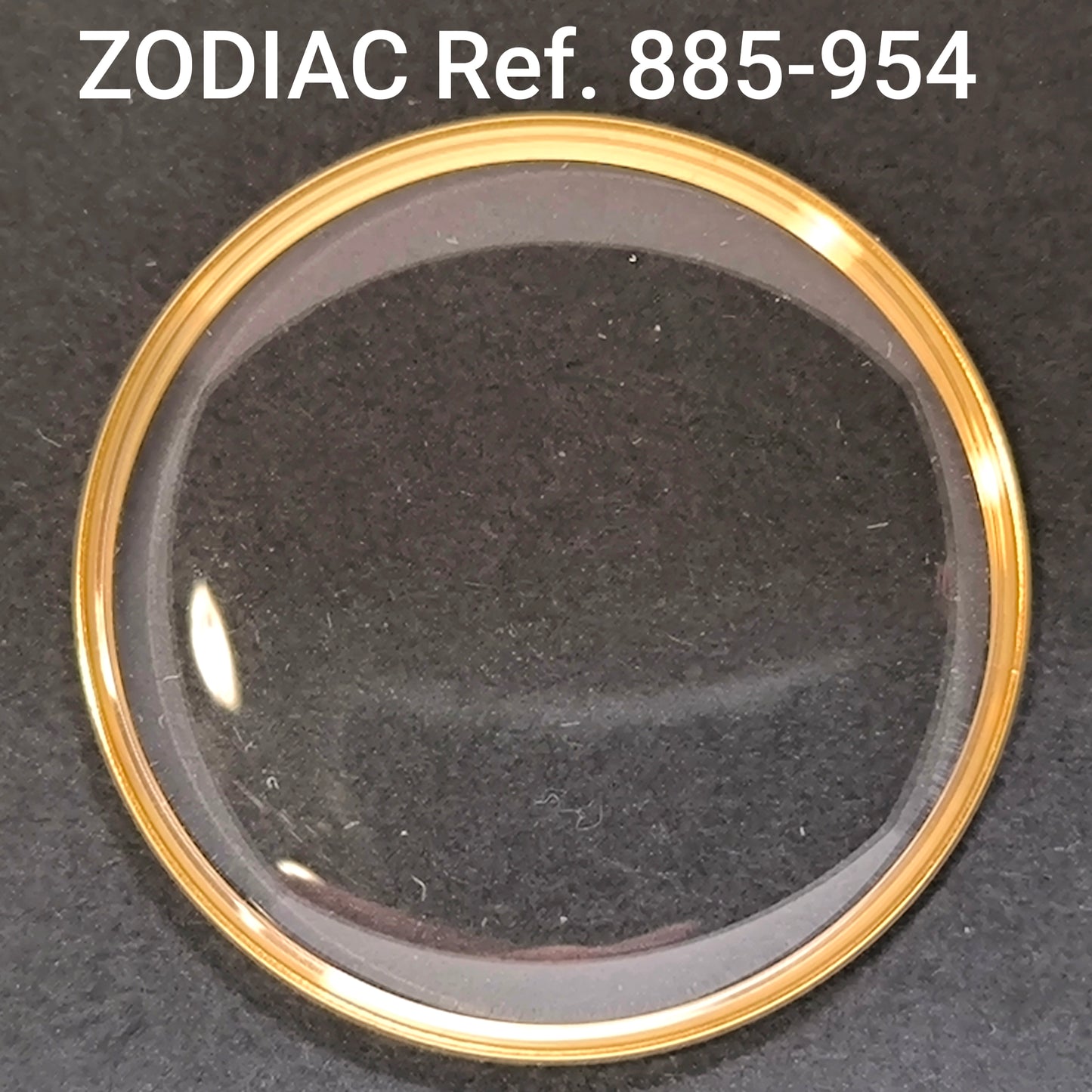 ZODIAC - orig. NOS Uhrglas - Vintage - Ref. 885-954 - mit revidierten ATG Spannring