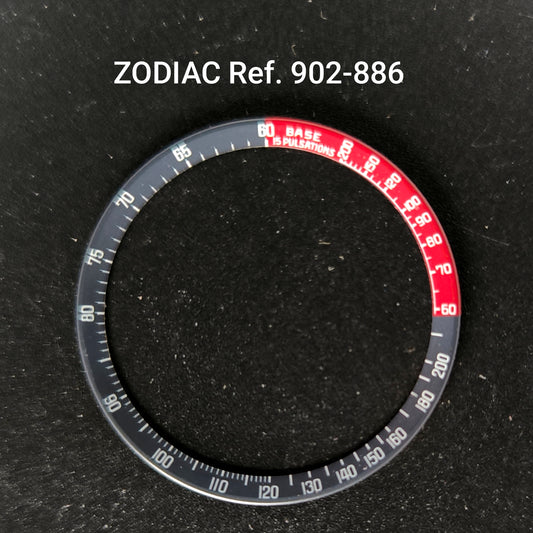 ZODIAC - orig. NOS - Tachymeter - REHAUT - silber/rot/blau - Vintage - Ref. 902-886