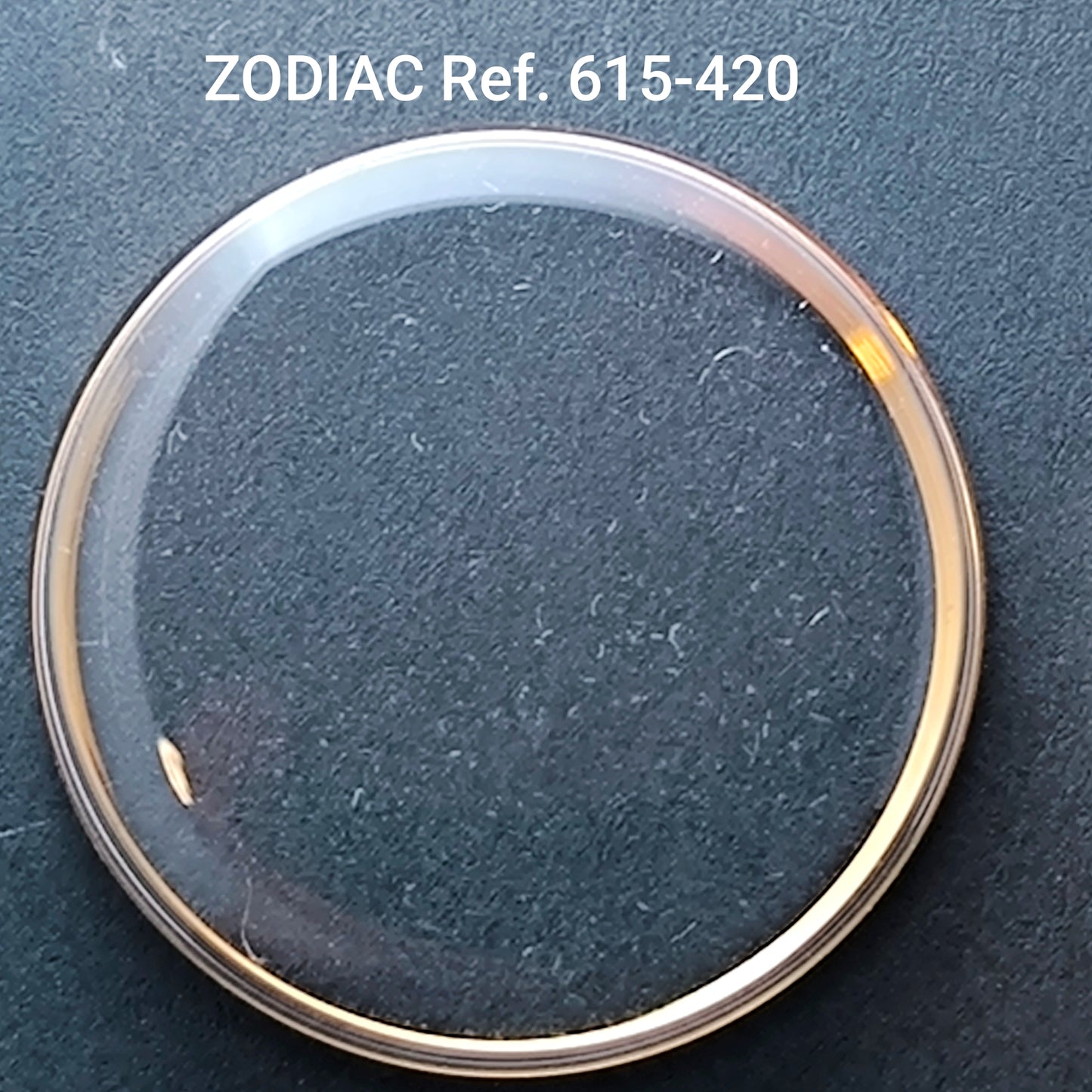 ZODIAC - orig. NOS Uhrglas Sonderform - Vintage - Ref. 615-420 - Dbl revidierten Spannring
