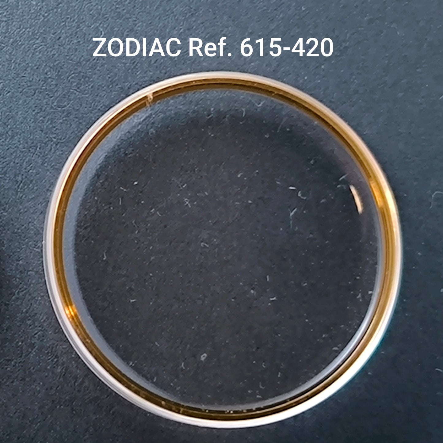 ZODIAC - orig. NOS Uhrglas Sonderform - Vintage - Ref. 615-420 - Dbl revidierten Spannring