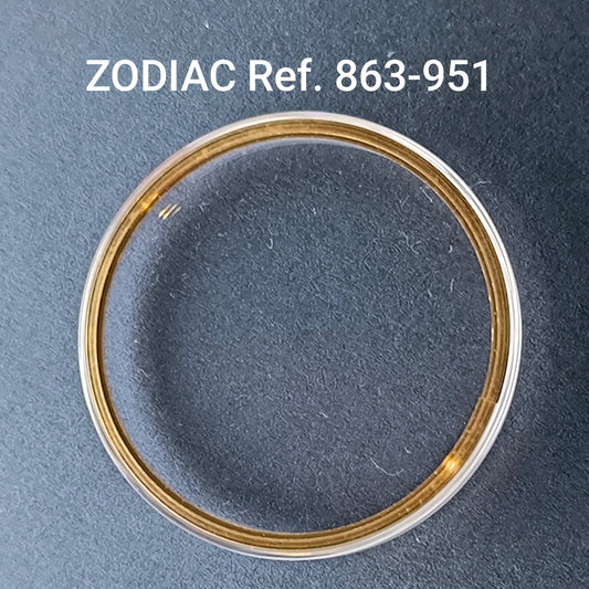 ZODIAC - orig. NOS Uhrglas Sonderform - Vintage - Ref. 863-951 - Dbl revidierten Spannring